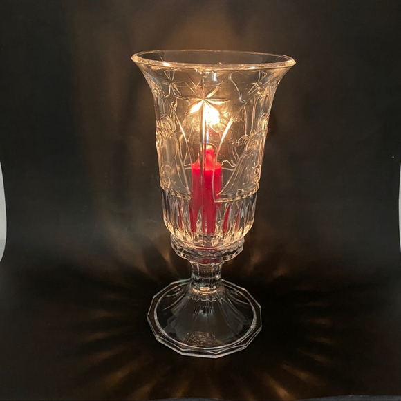 Nativity Scene Hurricane Candle Lamp Glass / Crystal by St George - Picture 2 of 8